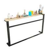 Entryway Minimalist White Metal Wood Console Table Image - 7