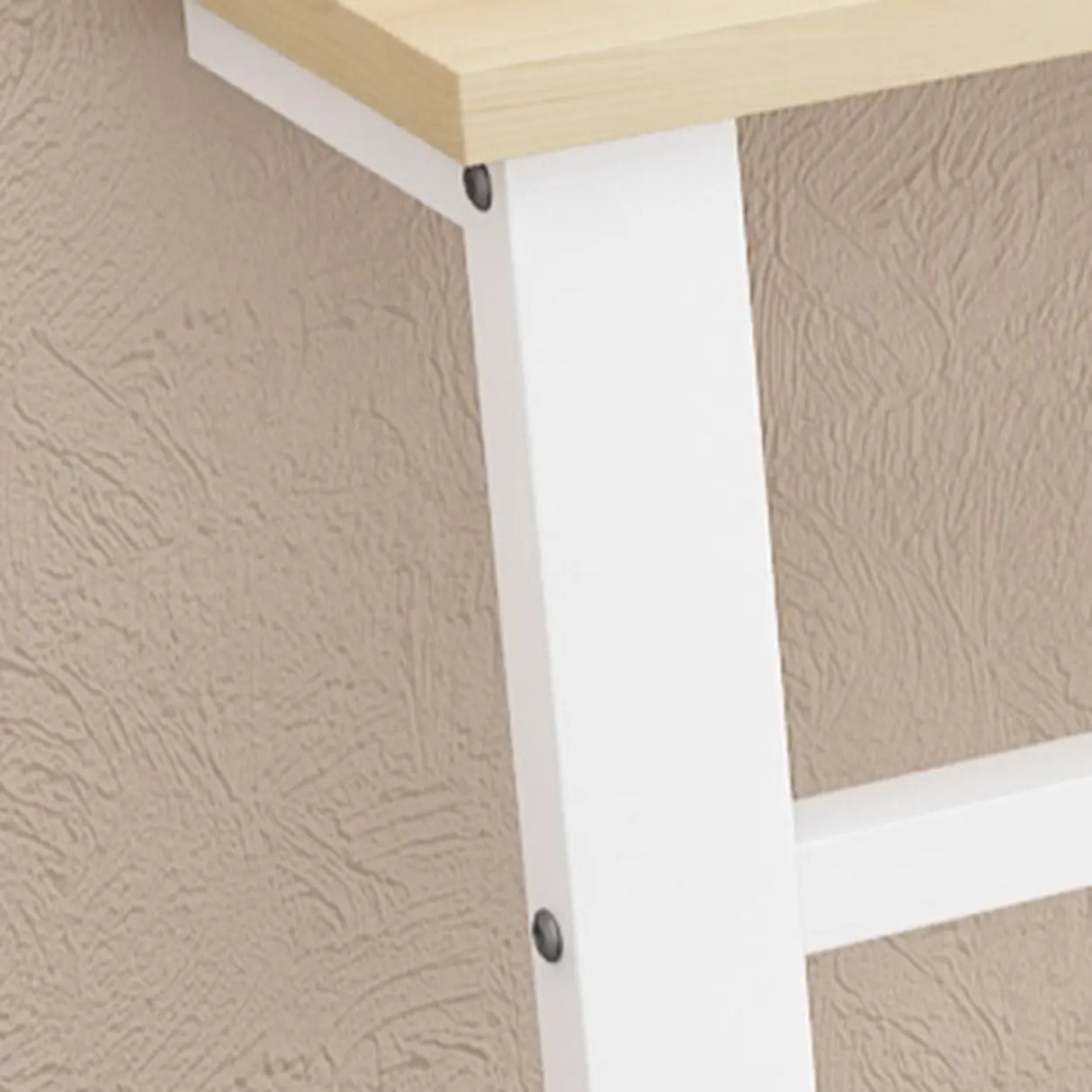 Entryway Minimalist White Metal Wood Console Table Image - 8