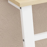 Entryway Minimalist White Metal Wood Console Table Image - 8