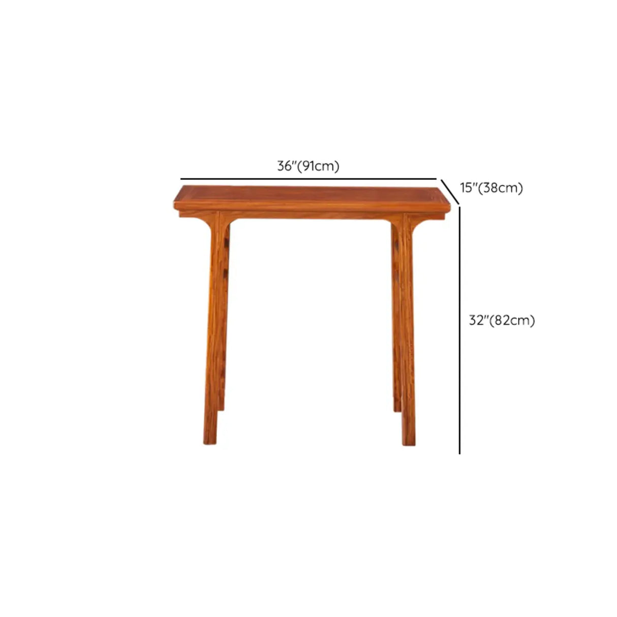 Entryway Oriental Rectangular Wood Brown Console Table 