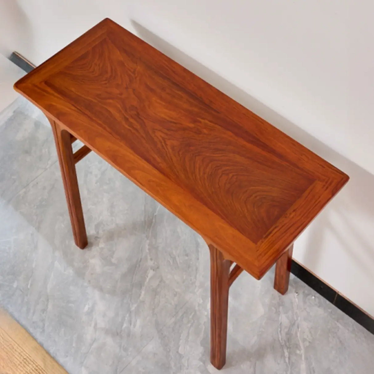 Entryway Oriental Rectangular Wood Brown Console Table Image - 4