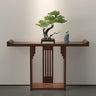 Entryway Rectangle Wooden Console Table with Floor Shelf Image - 2