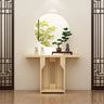 Entryway Rectangle Wooden Console Table with Floor Shelf Image - 3