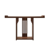 Entryway Rectangle Wooden Console Table with Floor Shelf Image - 4