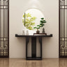 Entryway Rectangle Wooden Console Table with Floor Shelf Image - 5
