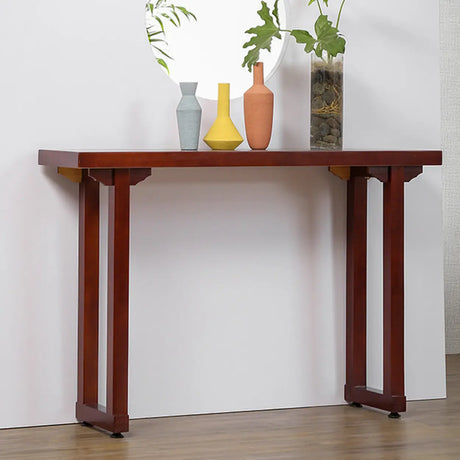 Entryway Rectangular Wood Modern Nut-Brown Console Table Image - 1