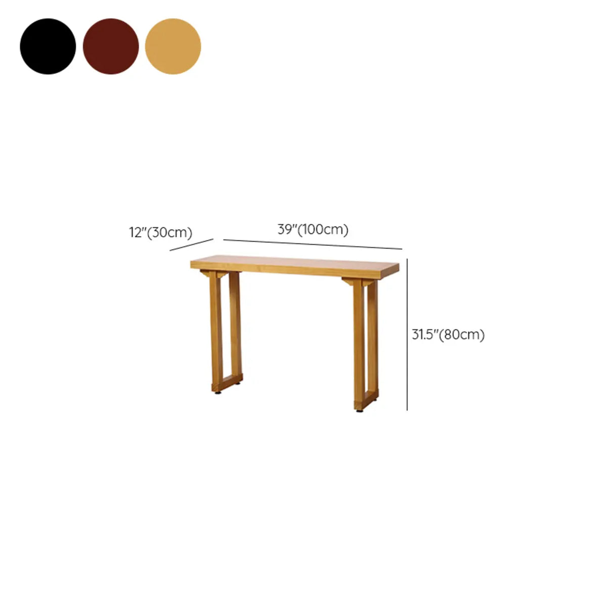 Entryway Rectangular Wood Modern Nut-Brown Console Table Image - 12