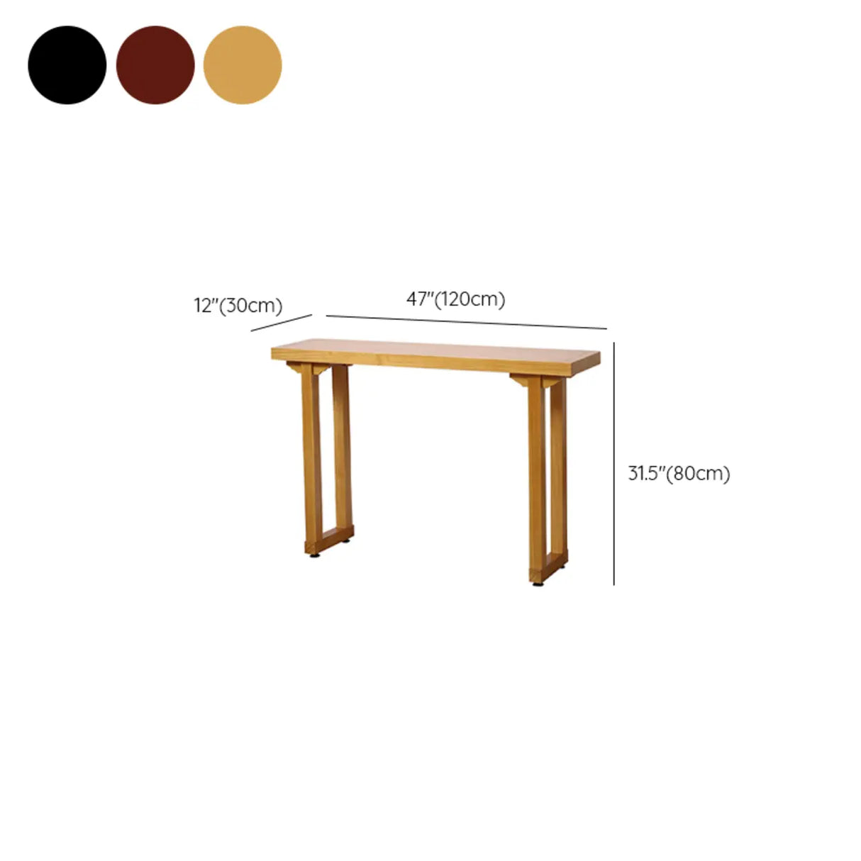 Entryway Rectangular Wood Modern Nut-Brown Console Table Image - 13
