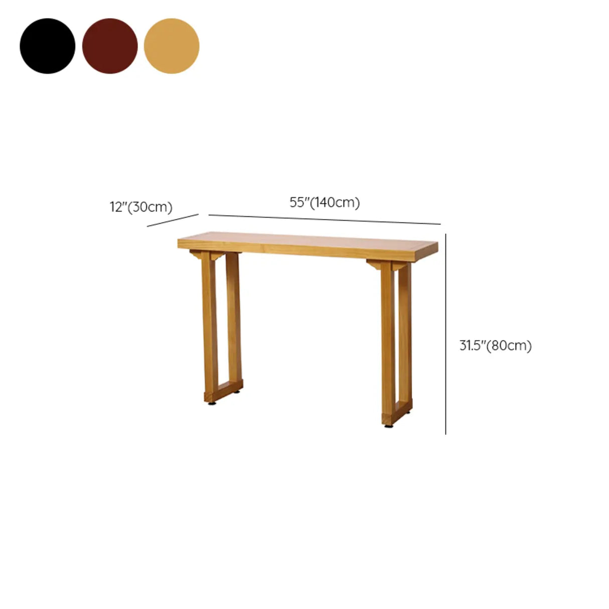 Entryway Rectangular Wood Modern Nut-Brown Console Table Image - 14