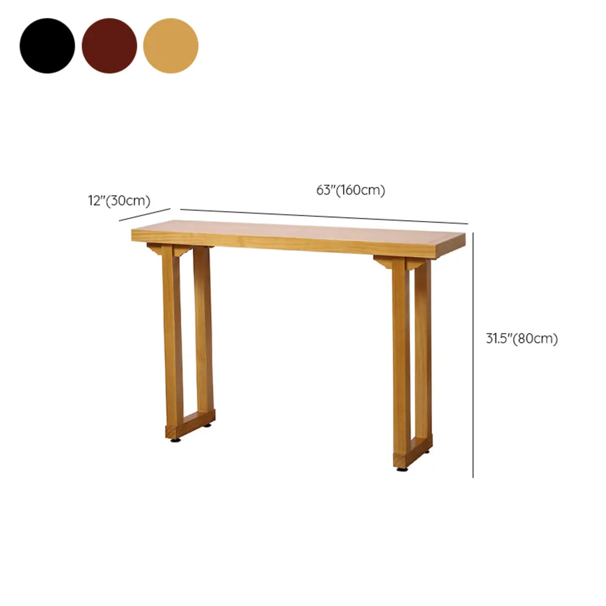 Entryway Rectangular Wood Modern Nut-Brown Console Table Image - 15