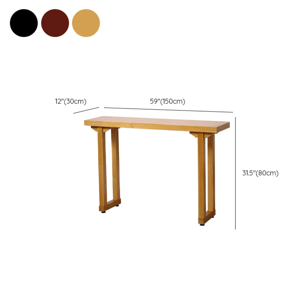 Entryway Rectangular Wood Modern Nut-Brown Console Table Image - 16