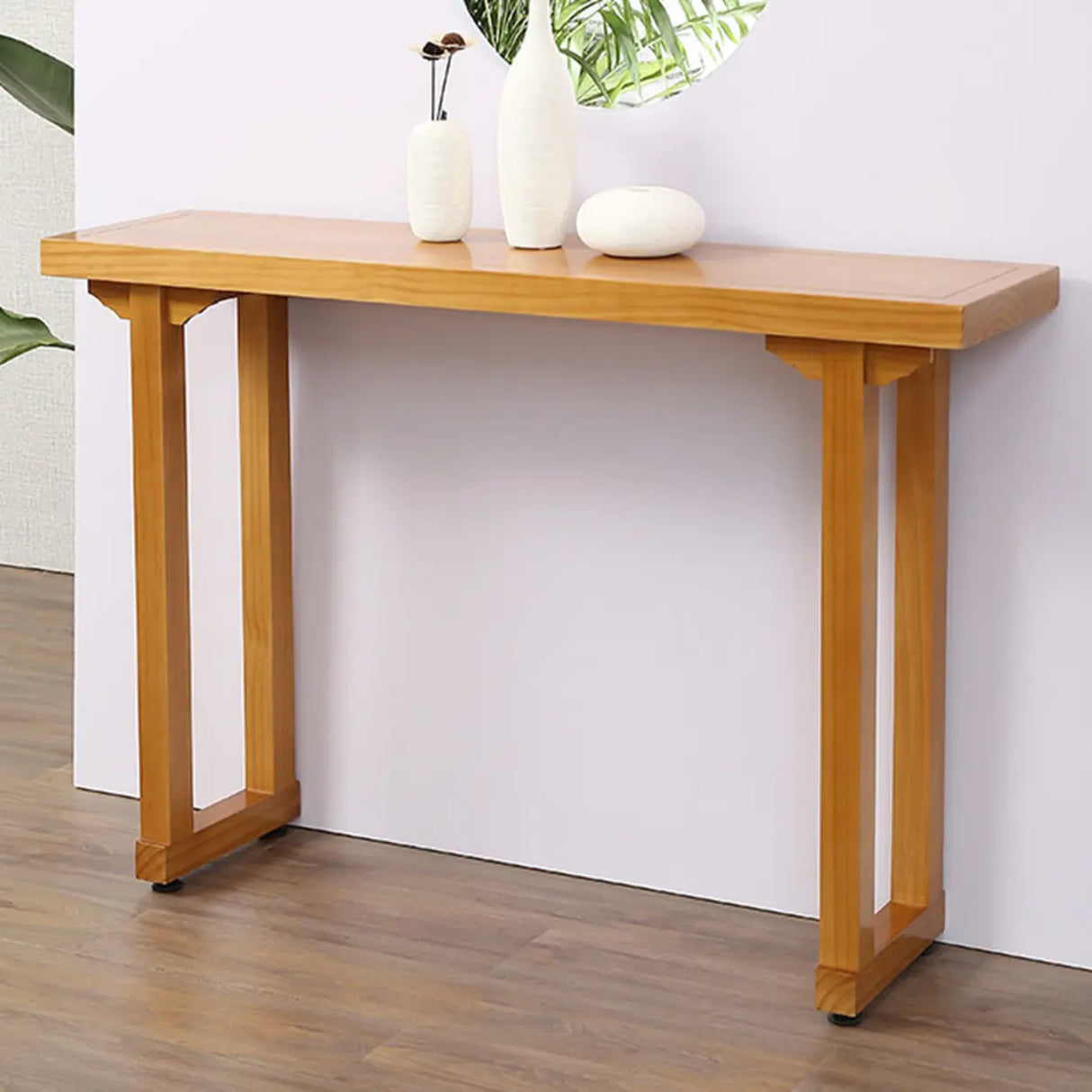 Entryway Rectangular Wood Modern Nut-Brown Console Table Image - 3