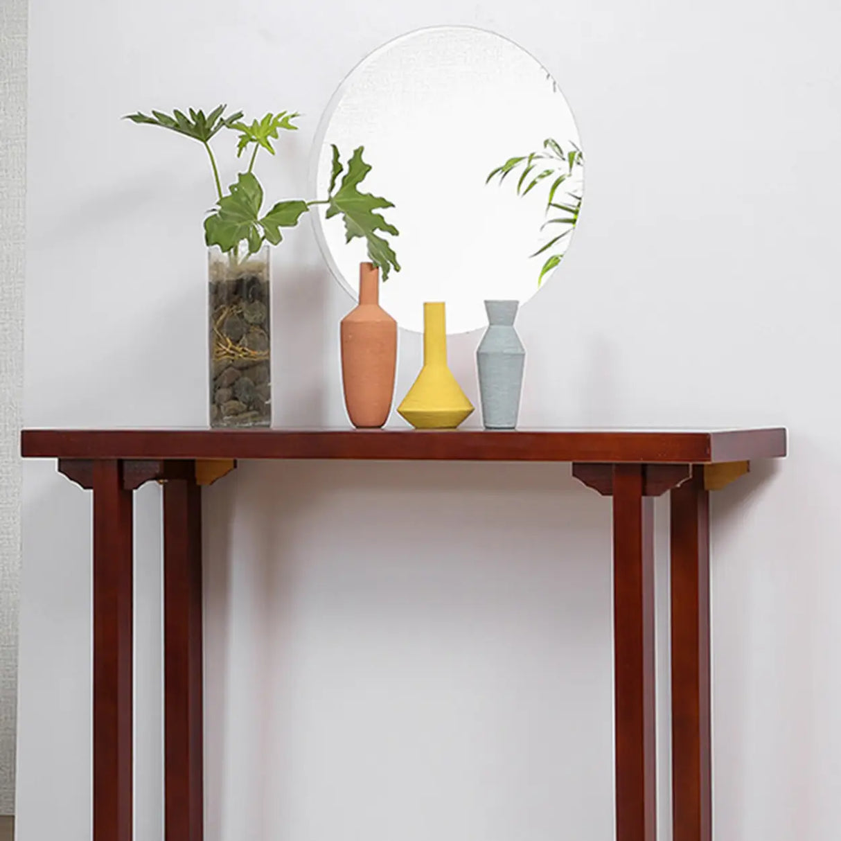 Entryway Rectangular Wood Modern Nut-Brown Console Table Image - 7