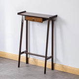 Entryway Trestle Rectangular Wood Nut-Brown Console Table Image - 2
