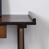Entryway Trestle Rectangular Wood Nut-Brown Console Table Image - 7