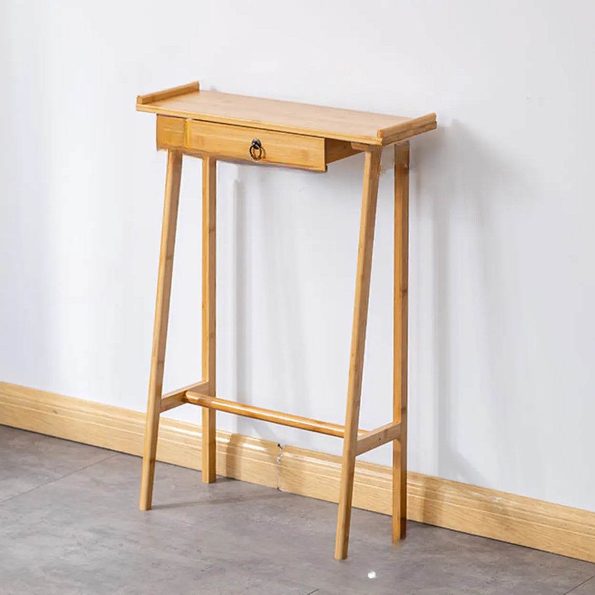 Entryway Trestle Rectangular Wood Nut-Brown Console Table Image - 3