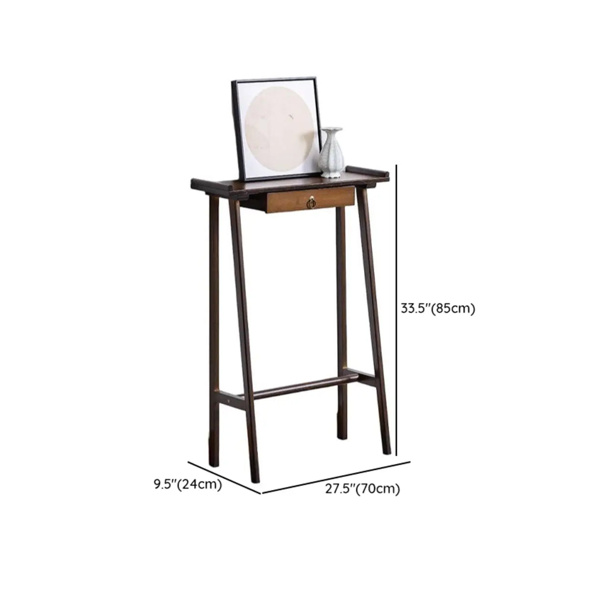 Entryway Trestle Rectangular Wood Nut-Brown Console Table Image - 11