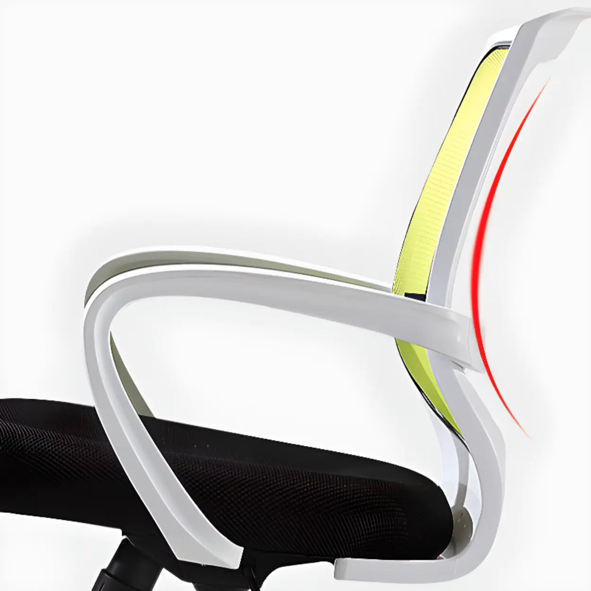 Ergonomic Adjustable Black Swivel Fixed Arms Office Chair Image - 10