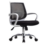 Ergonomic Adjustable Black Swivel Fixed Arms Office Chair Image - 11
