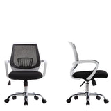 Ergonomic Adjustable Black Swivel Fixed Arms Office Chair Image - 16