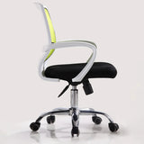 Ergonomic Adjustable Black Swivel Fixed Arms Office Chair Image - 18
