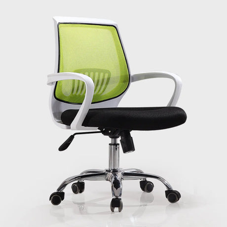 Ergonomic Adjustable Black Swivel Fixed Arms Office Chair Image - 2