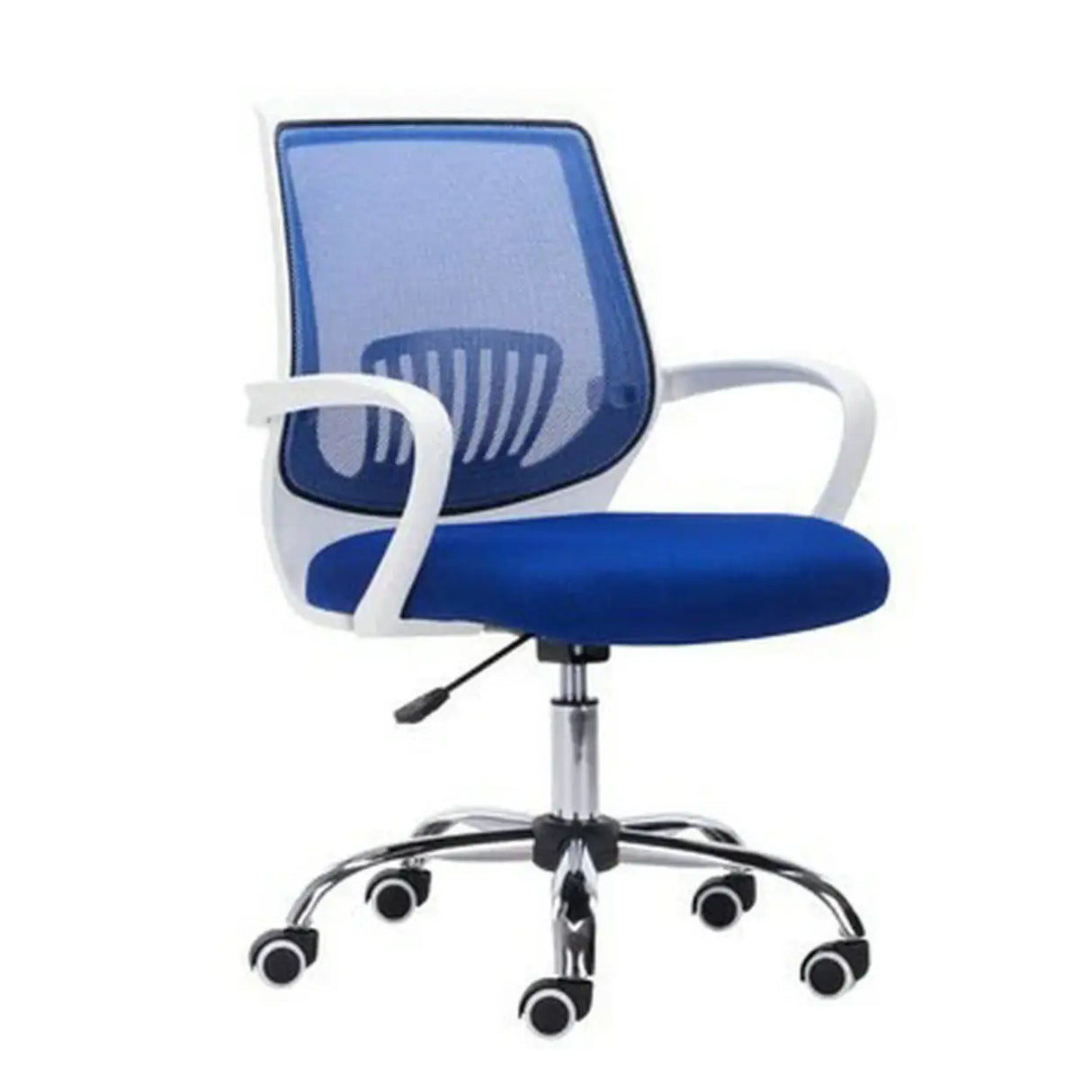 Ergonomic Adjustable Black Swivel Fixed Arms Office Chair Image - 4