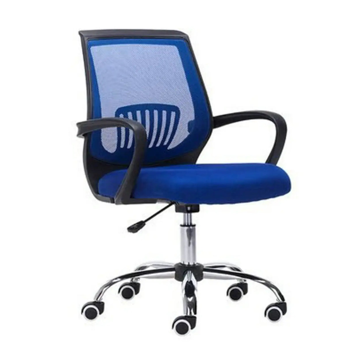 Ergonomic Adjustable Black Swivel Fixed Arms Office Chair Image - 6