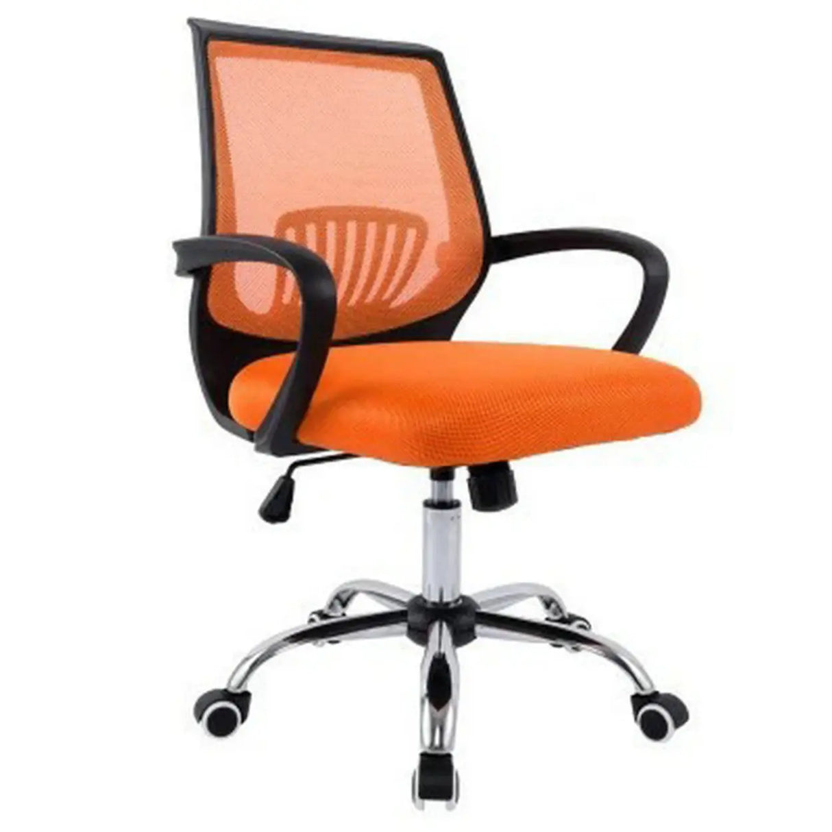 Ergonomic Adjustable Black Swivel Fixed Arms Office Chair Image - 7