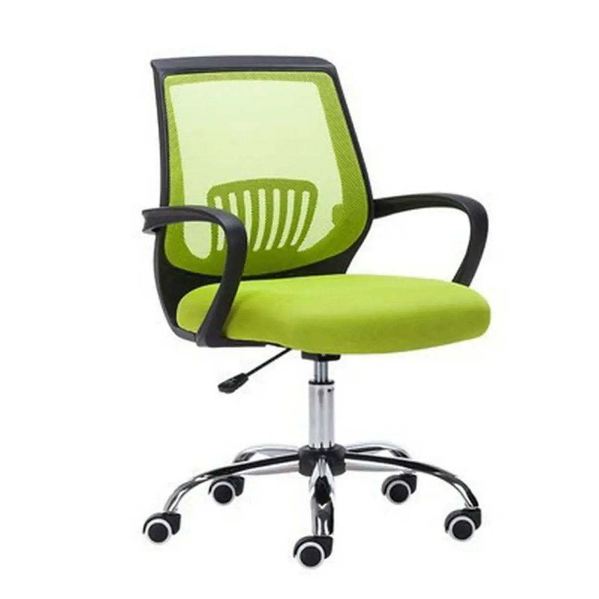 Ergonomic Adjustable Black Swivel Fixed Arms Office Chair Image - 8