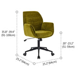 Ergonomic Adjustable Green Upholstered Swivel Office Chair #size