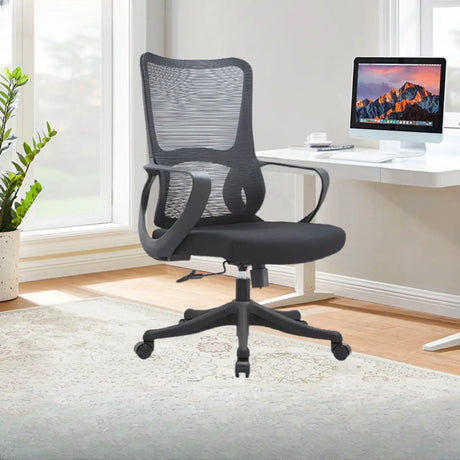 Ergonomic Adjustable Mesh Mid-Back Office Chair with Wheels Image - 1