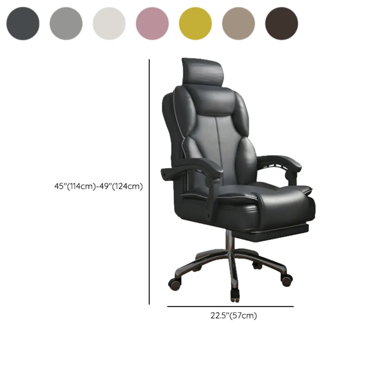 Ergonomic Adjustable Reclining Office Chair with Headrest 