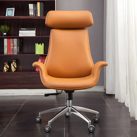 Ergonomic Adjustable Swivel Leather Executive Office Chair Image - 1