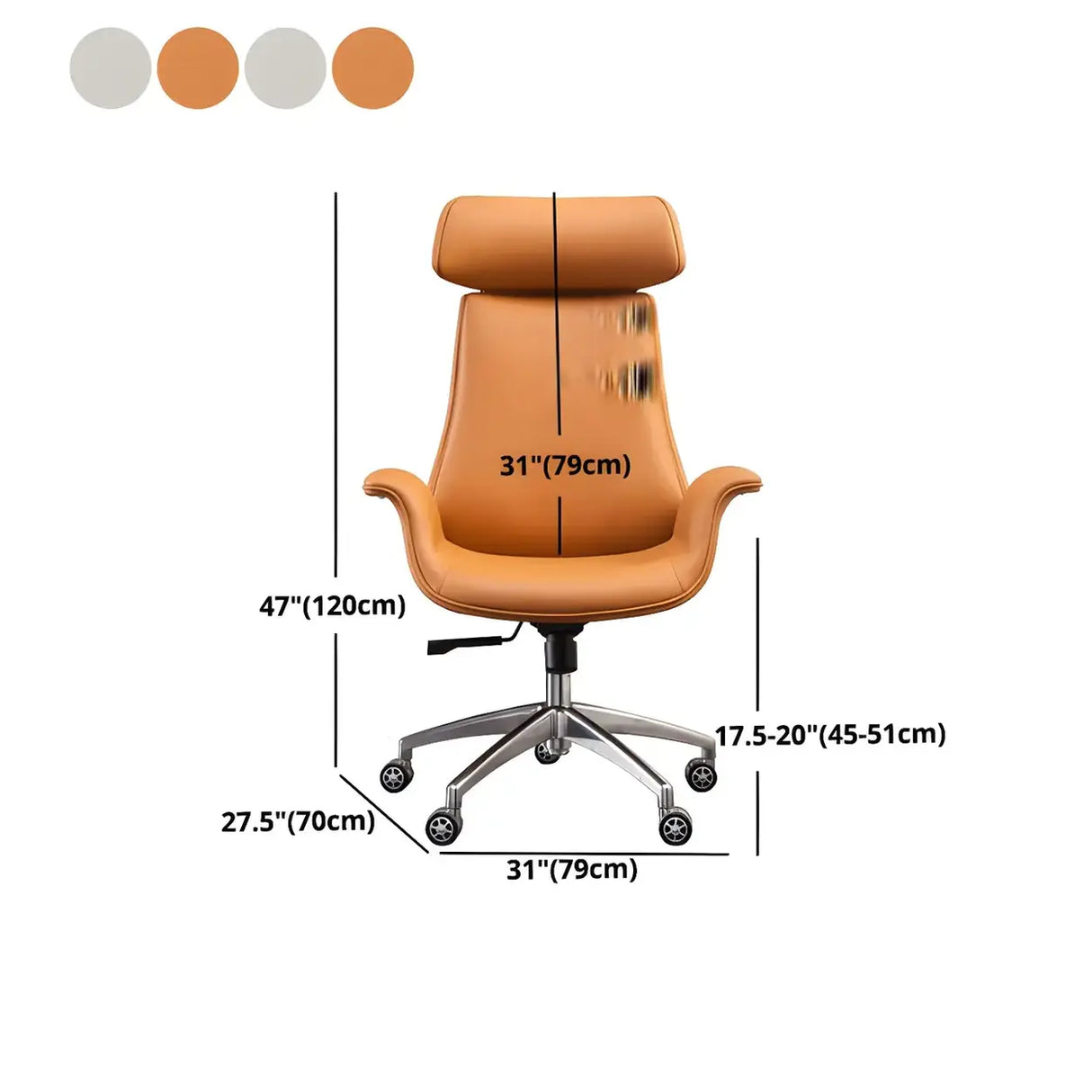 Ergonomic Adjustable Swivel Leather Executive Office Chair 
