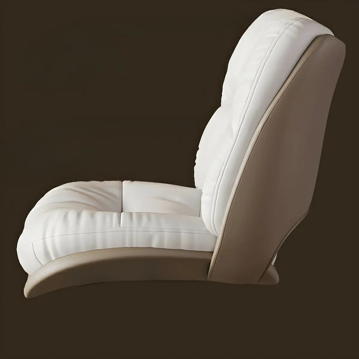 Ergonomic Armless Leather Swivel White Office Chairs Image - 10