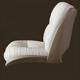 Ergonomic Armless Leather Swivel White Office Chairs Image - 10