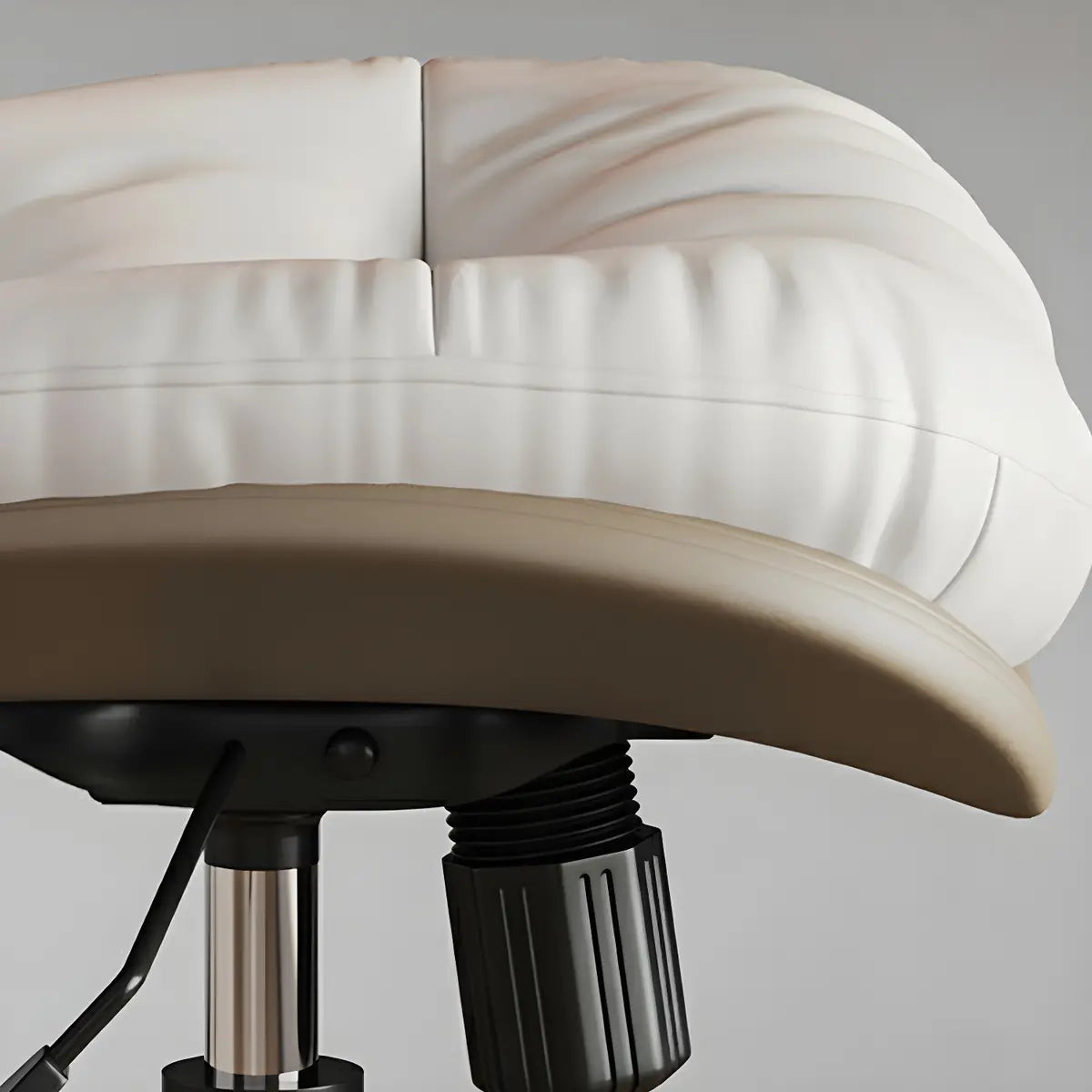 Ergonomic Armless Leather Swivel White Office Chairs Image - 12