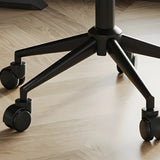 Ergonomic Armless Leather Swivel White Office Chairs Image - 14