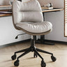 Ergonomic Armless Leather Swivel White Office Chairs Image - 5