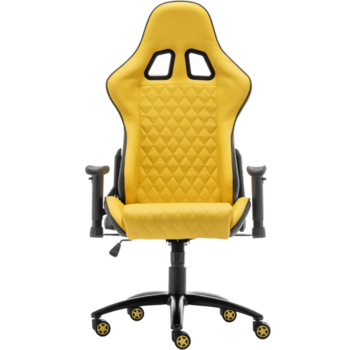 Ergonomic Black Adjustable Gaming Faux Leather Office Chair Image - 10