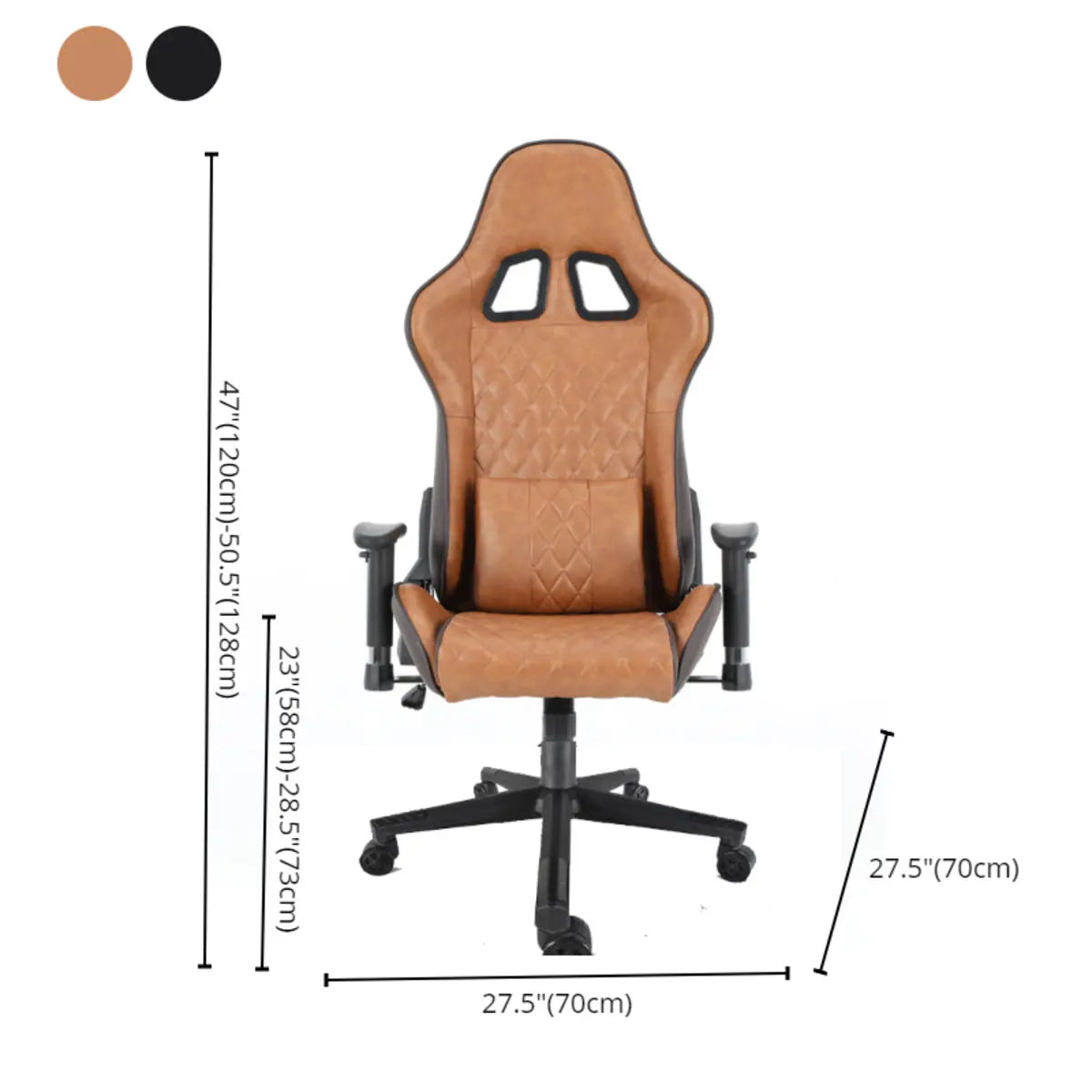 Ergonomic Black Adjustable Gaming Faux Leather Office Chair 