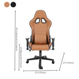 Ergonomic Black Adjustable Gaming Faux Leather Office Chair #size