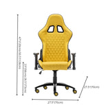 Ergonomic Black Adjustable Gaming Faux Leather Office Chair Image - 12