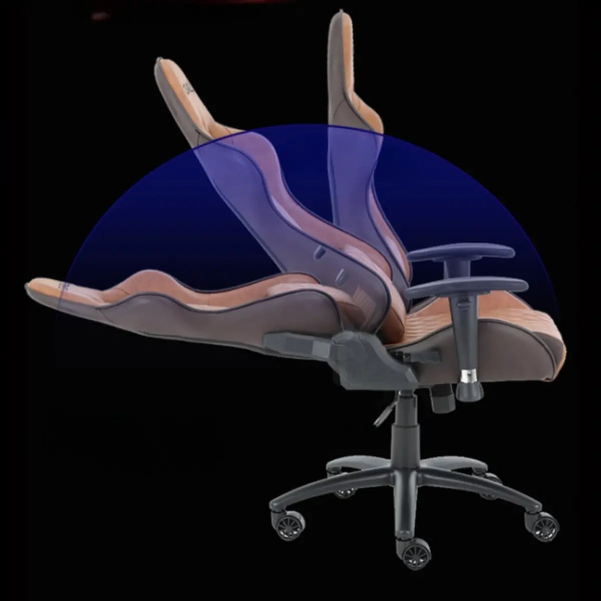 Ergonomic Black Adjustable Gaming Faux Leather Office Chair Image - 2
