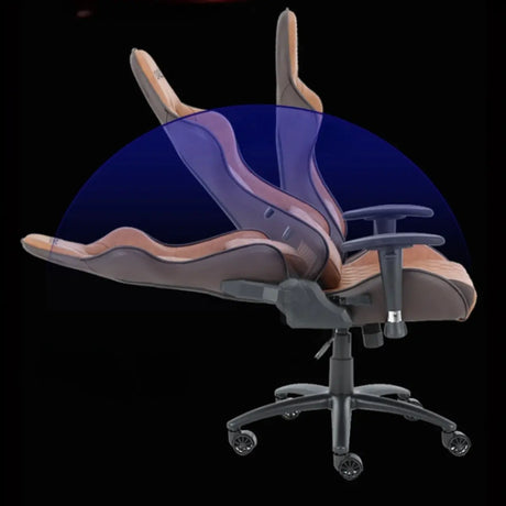 Ergonomic Black Adjustable Gaming Faux Leather Office Chair Image - 2