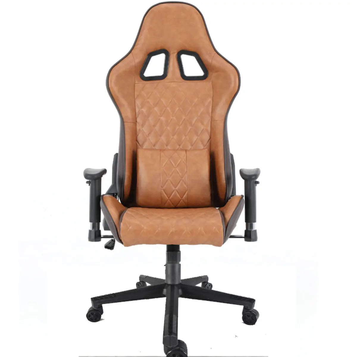 Ergonomic Black Adjustable Gaming Faux Leather Office Chair Image - 5