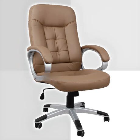 Ergonomic Black Adjustable Leather Swivel Office Chair Image - 2