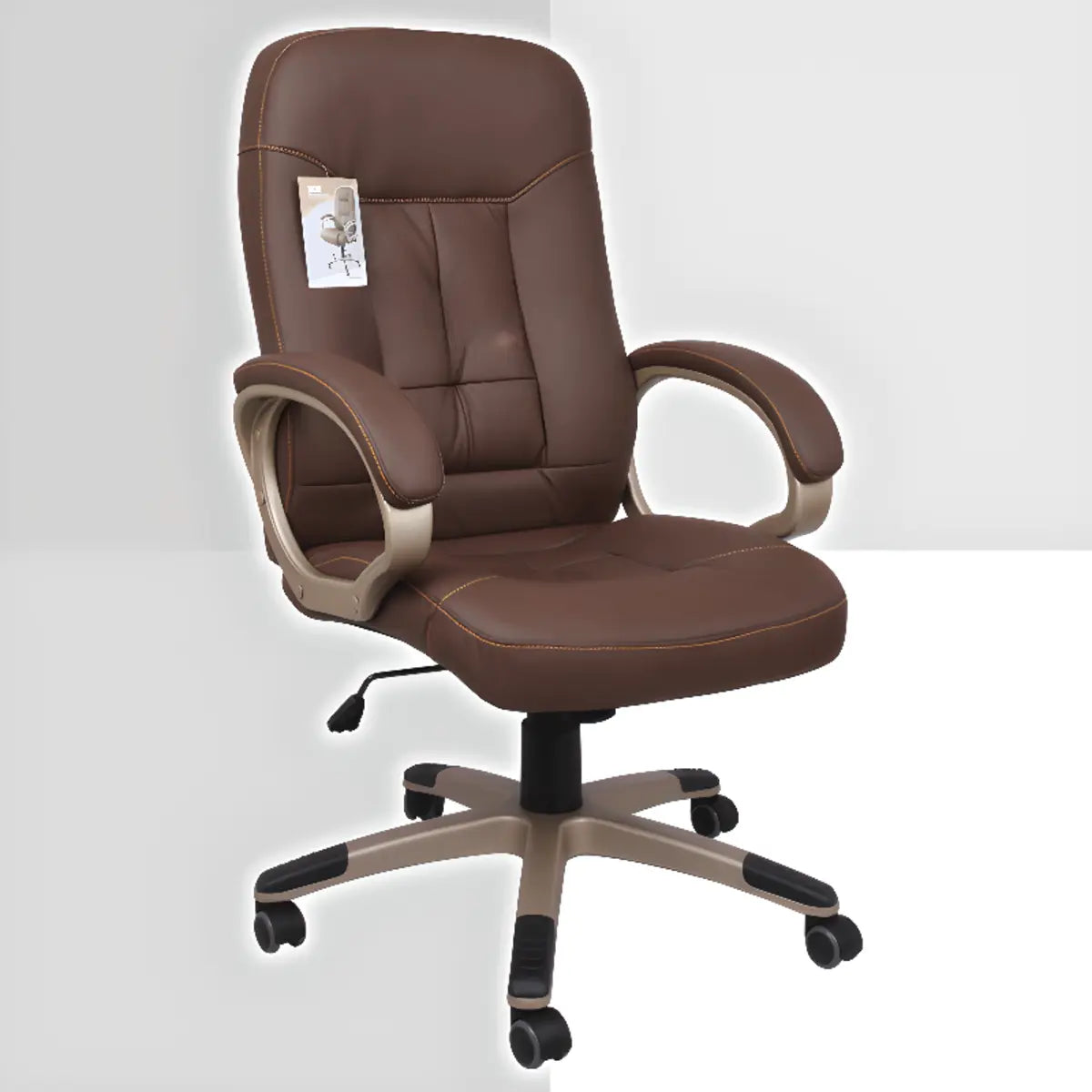 Ergonomic Black Adjustable Leather Swivel Office Chair Image - 3