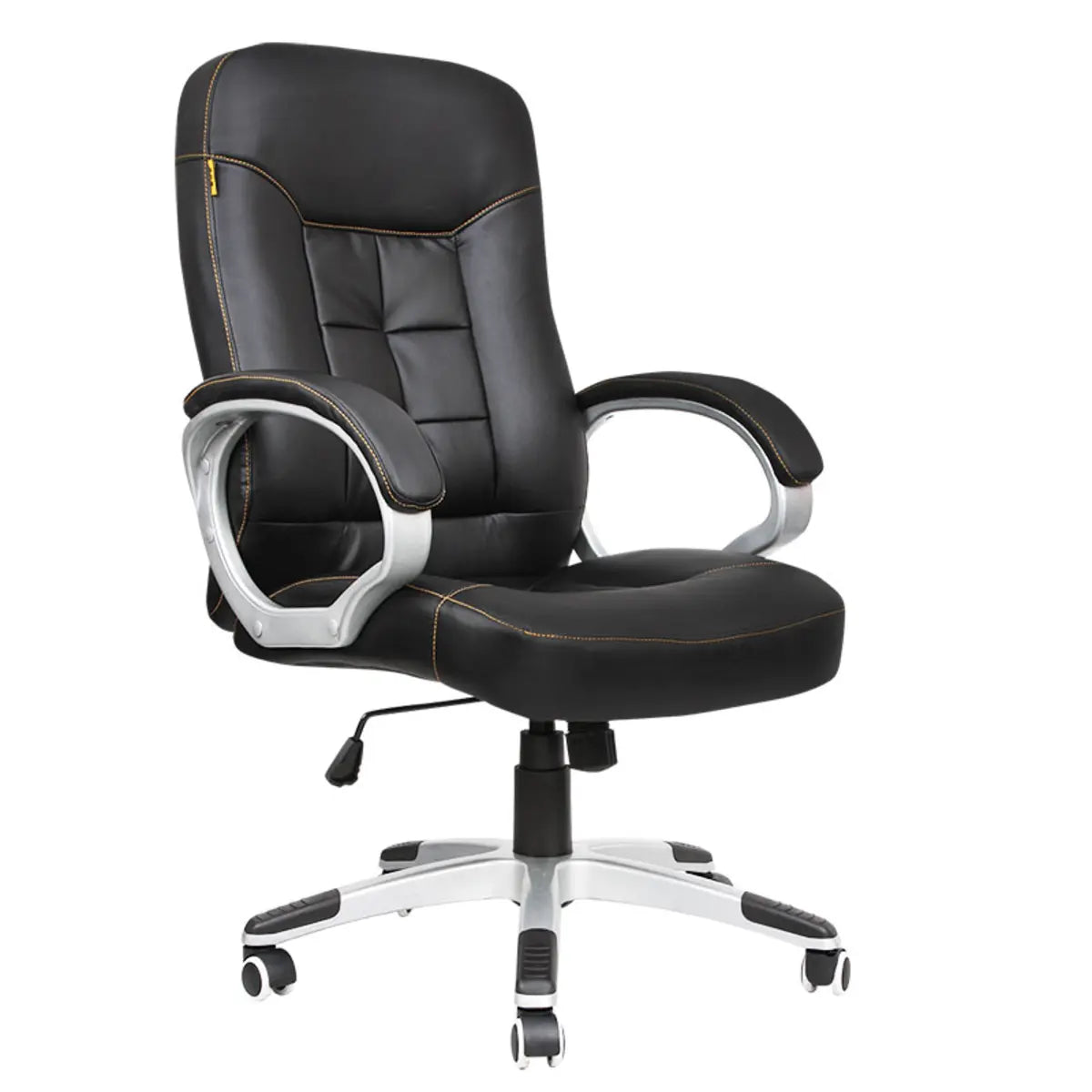 Ergonomic Black Adjustable Leather Swivel Office Chair Image - 4